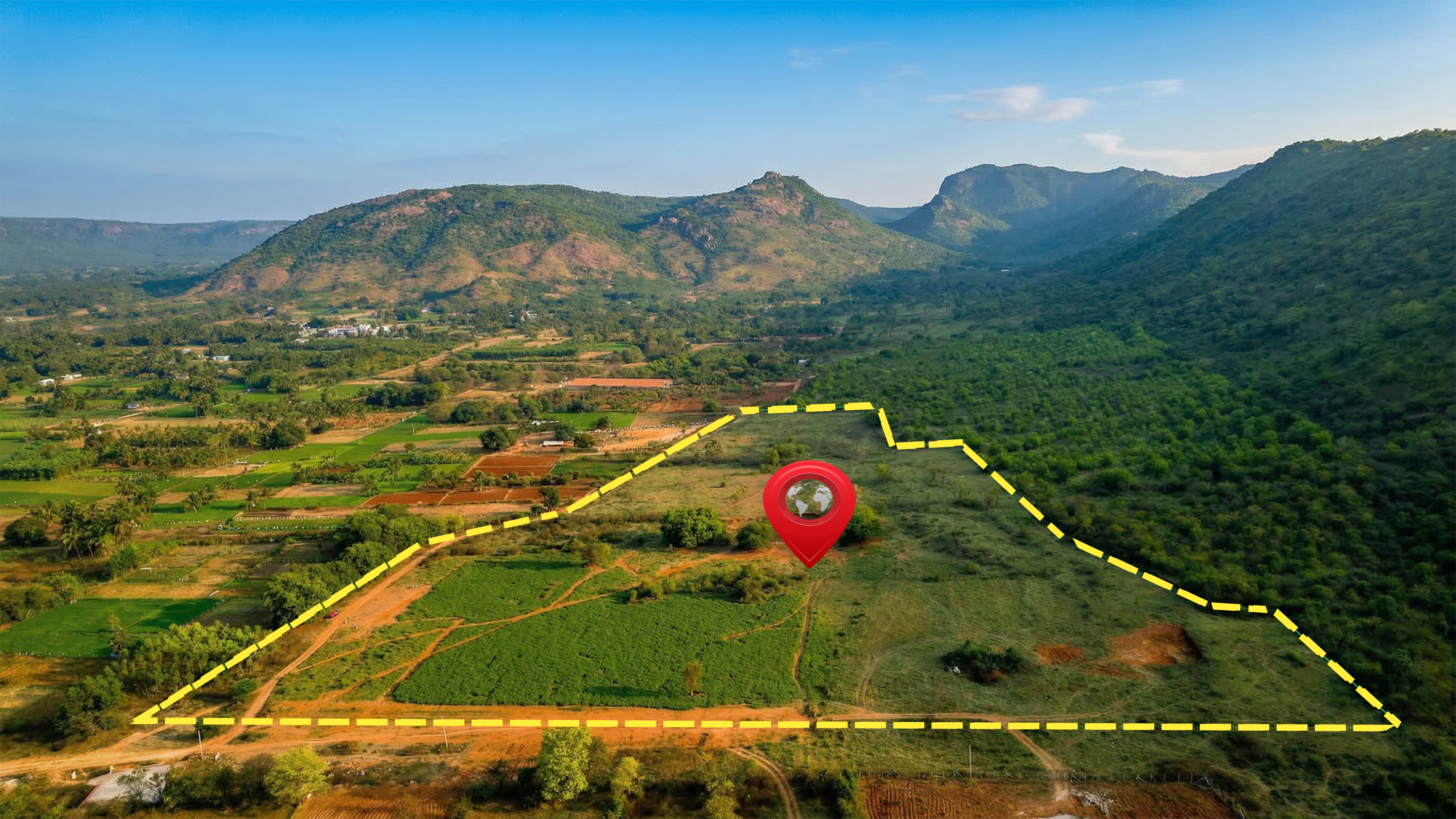 Aerial view of Kinterra Estates land